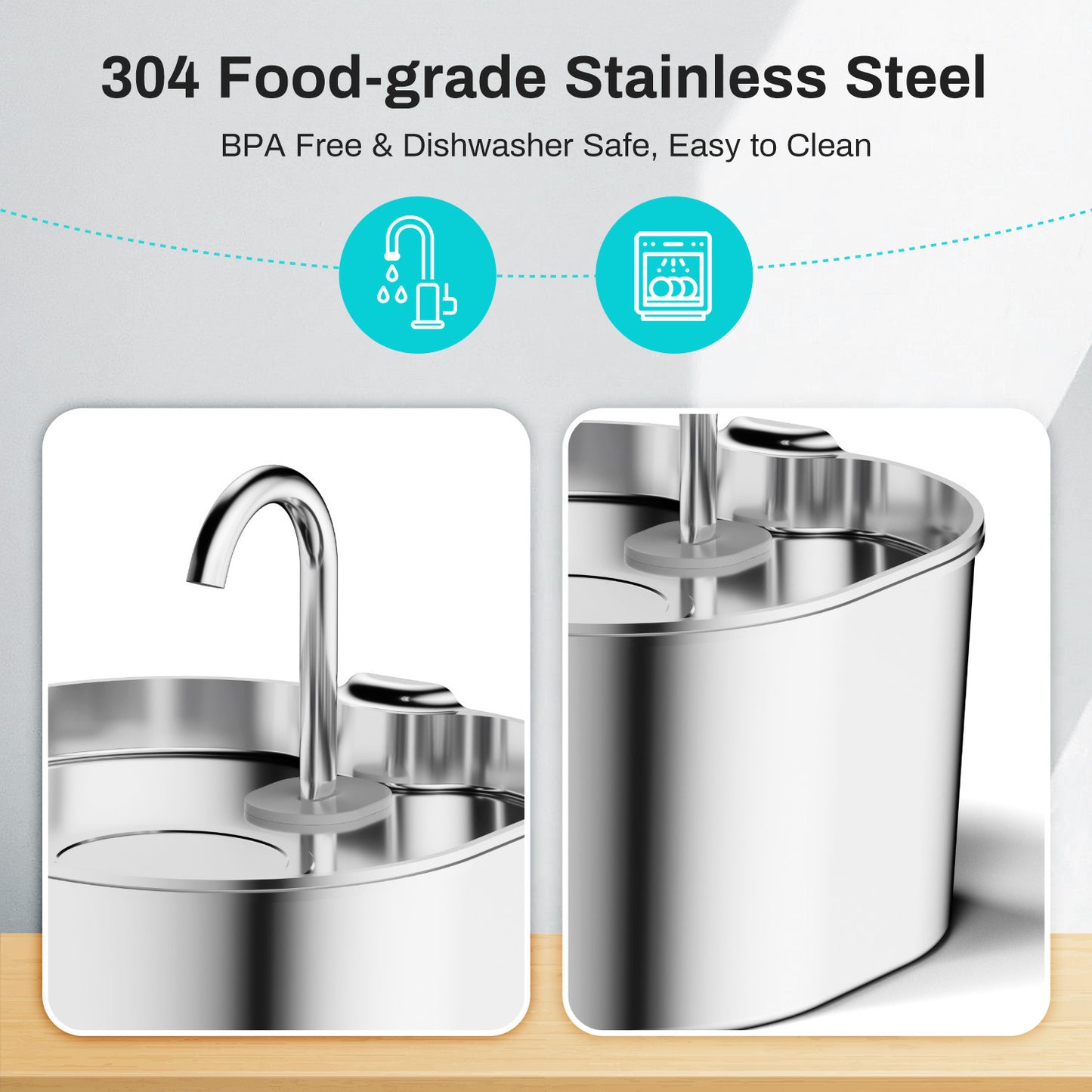 AutoFlow Stainless Pet Water Fountain