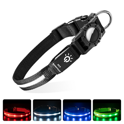 LED Glow Nylon Pet Collar - Locator Ready, Rechargeable