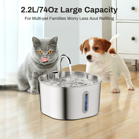 AutoFlow Stainless Pet Water Fountain
