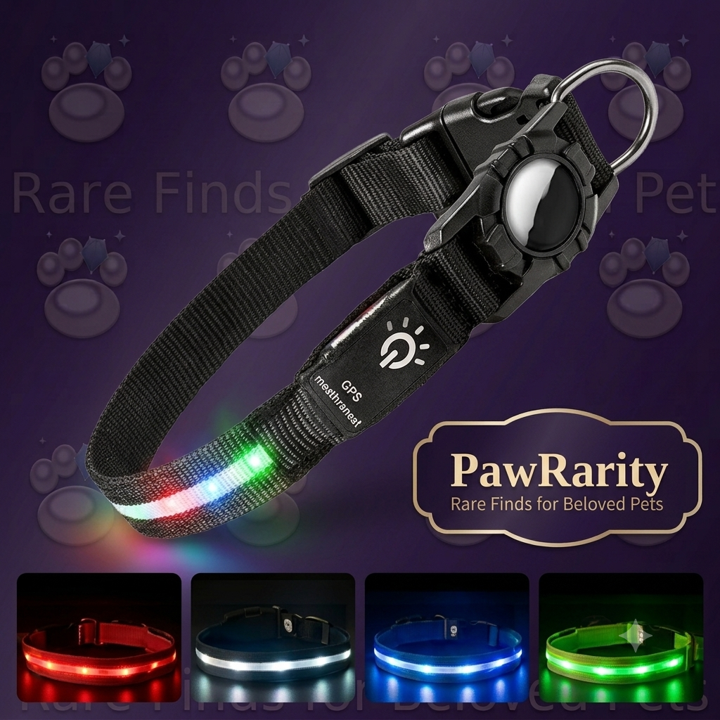 LED Glow Nylon Pet Collar - Locator Ready, Rechargeable
